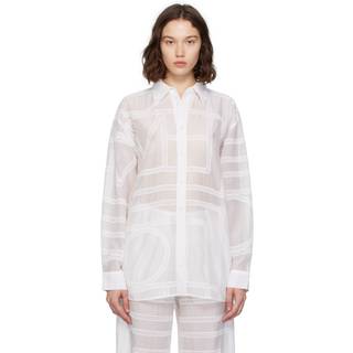 Toteme Embroidered cotton and silk voile shirt - white - XL