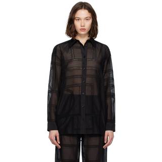 Toteme Embroidered cotton and silk voile shirt - black - L