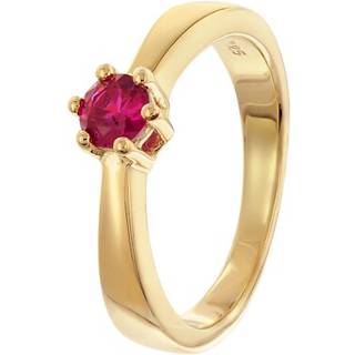 trendor 68866 Damenring 925 Silber Vergoldet Mit Synthetischem Korund