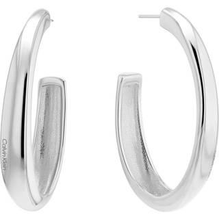 Sculpted Large Hoop Earrings - Silver - One Size