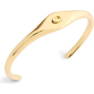 Coach COACH Gold Tone Signature Signet Cuff Bracelet
