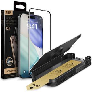 iPhone 17/16 Pro ESR UltraFit Armorite Pro Skærmbeskyttelse Hærdet Glas - 9H, 0.3mm - sort kant