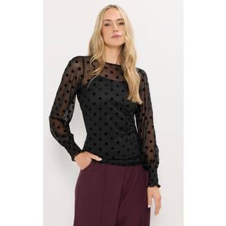 Lts Tall Black Burnout Spot Mesh Blouse 14 Lts | Tall Women's Shirts & Blouses