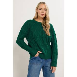 Lts Tall Dark Green Cable Knit Jumper 22-24 Lts | Tall Women's Sweaters & Jumpers