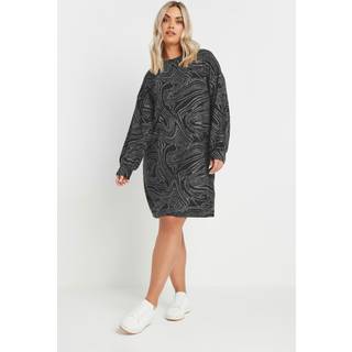 Yours Curve Yours Curve Black Abstract Soft Touch Jumper Dress - 54