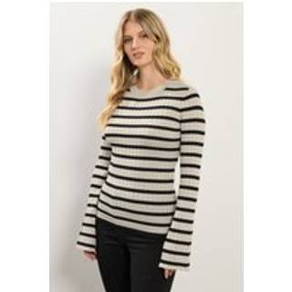 Lts Tall Natural Brown Striped Ribbed Jumper 10-12 Lts | Tall Women's Sweaters & Jumpers