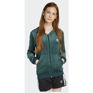 Velour hættetrøje med lynlås - Aurora Ivy / White - 170