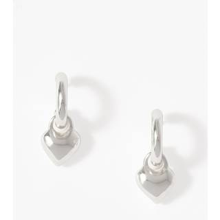 Mint Velvet Mint Velvet Silver Silver Tone Heart Hoop Earrings