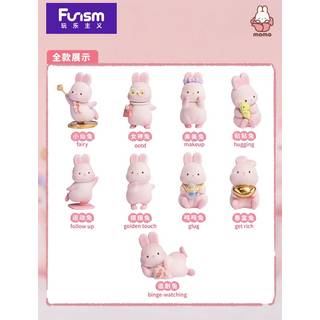 Momo Bunny Daily Series Mini Figures 9 cm Display (9)