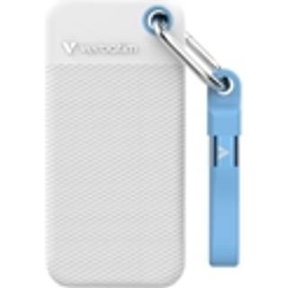 VERBATIM Pocket SSD USB 3.2 Gen 2 1TB White/Light Blue w/2x sleeves