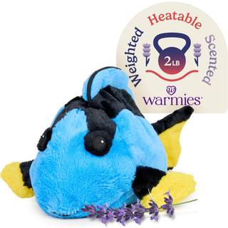 warmies Mikroblgeovn og vgtede tjdyr Blue Tang - Opvarmet tjdyrsplys for varme og komfort - Sdt bldt plyslegetj til voksne og brn (Drenge