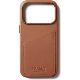 iPhone 17 Pro Mujjo Wallet Leather Cover - MagSafe Kompatibel - Tan