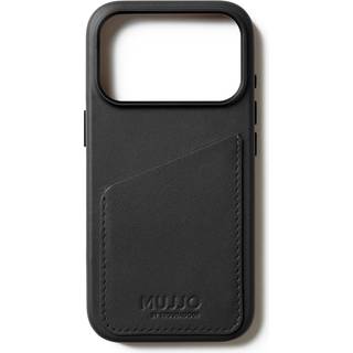 iPhone 17 Pro Mujjo Wallet Leather Cover - MagSafe Kompatibel - Black
