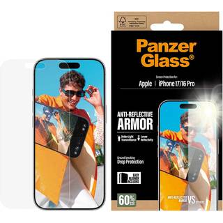 iPhone 17 / 16 Pro PanzerGlass Ultra Wide Fit Beskyttelsesglas m. EasyAligner - Anti-Reflective - Gennemsigtig