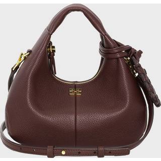 Ganni taske - A7102 Hobo Mini Grained chicory coffee