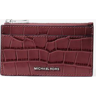 MK Jet Set Small Crocodile Embossed Leather Card Case - Red - Michael Kors - ONE SIZE