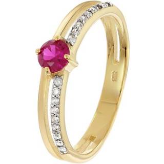 trendor 68802 Damenring Gold 333 mit synthetischem Rubin und Zirkonias