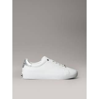Leather Metallic Backtab Trainers - White - EU 42
