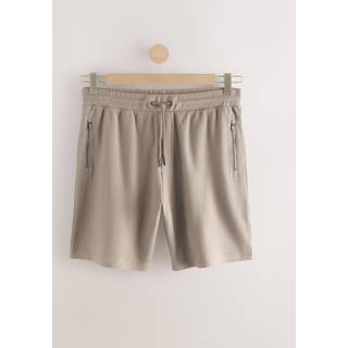 Next Mushroom Textured Zip Pocket Jersey 100% Cotton Shorts - XX-Large