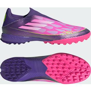 F50 League Lamine Yamal snøreløse fodboldstøvler til kunstgræs - Purple / Cloud White / Lucid Lemon - 46