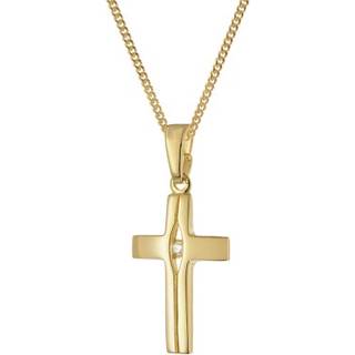 trendor 28452 Damen-Halskette mit Kreuz-Anhänger 925 Silber vergoldet