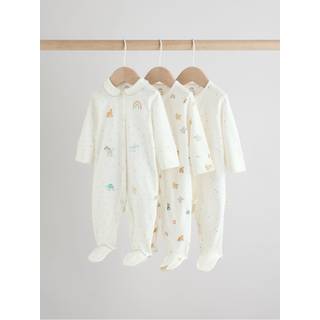 Next White Ground Sleepsuits 3 Pack (0-2yrs)