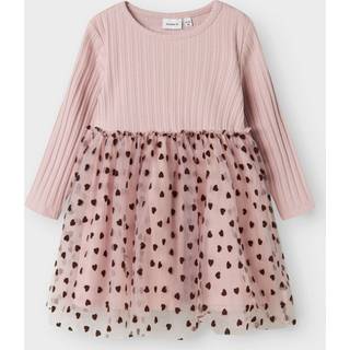 Name It Name It Purple Heart Printed Tulle Dress - 122128cm