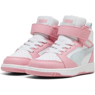 PUMA Rebound V6 Mid Space Belle Sneakers Toddlers, Shoes, Sea Glass/Pinkscape/White, 23