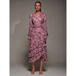 Jolie Moi Jolie Moi langærmet maxikjole med flæsedetalje i mesh - EU 38 (UK 10)