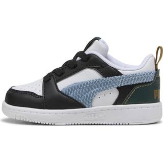 PUMA Rebound V6 Low Run Fun Sneakers Toddlers, Shoes, Black/Haute Tropic/Green Terrain, 23