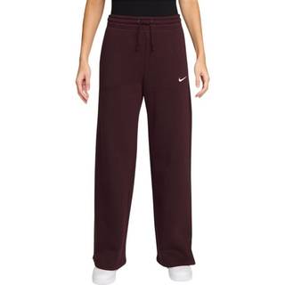 Højtaljede Nike Phoenix Fleece-bukser med brede ben til kvinder - rød - rød - S (EU 36-38)