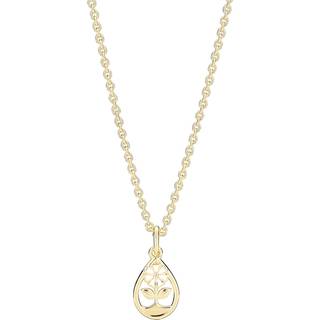 Lund Copenhagen Marguerit halskæde i guldbelagt med dråbe
