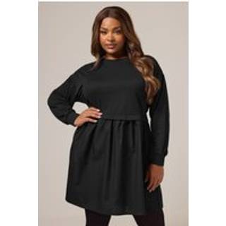 Yours Curve Yours Curve Black Heavyweight Poplin Jumper Dress - 44