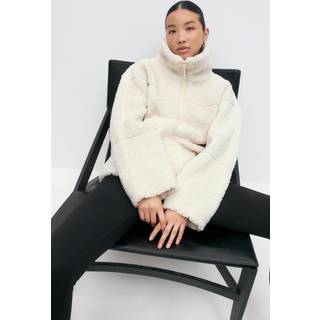 Gina Tricot-Pile zip jacket-Jakker-Hvid-M-Dame