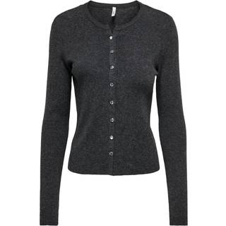Only - Onlbillie Ls Fitted Cardigan Cc Knt - 4783188 Dark Grey Melange