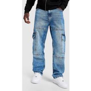 Hoodrich Script Cargo Denim Jeans, Blå - XL