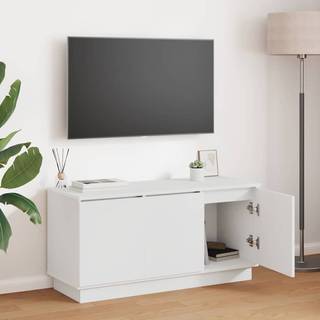 TV-skab Hvid 100 x 38 x 49 cm Konstrueret træ