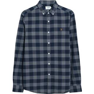 Farah Brewer Check Shirt Yale Grey