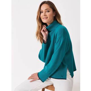 Crew Clothing Crew Clothing Blue Harmony Saddle Funnel Neck Jumper