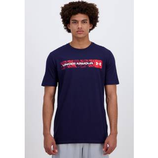Under Armour Camo Chest Stripe Men's Short Sleeve Midnight Navy / Red / White L