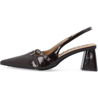 BIANCO BIAMARALYN, Buckle Slingback Faux Leather, Brown Patent