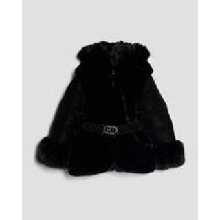 River Island River Island Black Girls Belted Fur Padded Coat