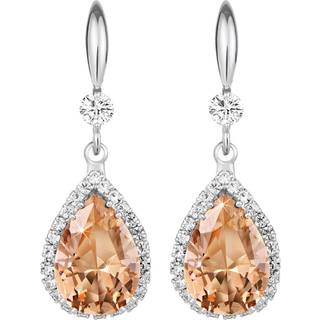 Linawe Citrine Crystal Silver Drop dingle ?reringe til kvinder trendy gul t?rn