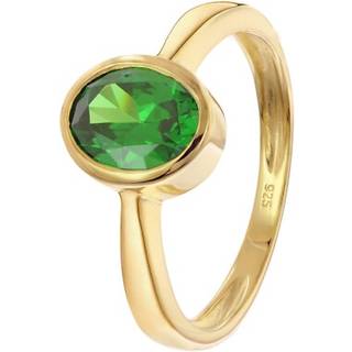 trendor 68944 Damenring 925 Silber Vergoldet Mit Synthetischem Smaragd