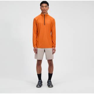 Men's 24/7 Half Zip Long Sleeve Tech Tee - Orange