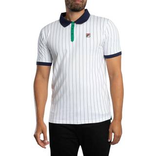 Fila Vintage Classic Stripe Polo T Shirt White