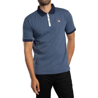 Fila Vintage Classic Stripe Polo T Shirt Blue