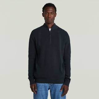 Structure Half Zip Knit - Dark blue - Men