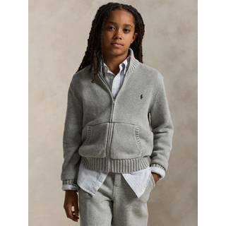 Polo Ralph Lauren Polo Ralph Lauren Grey Boys Zip Through Mock Neck Knitted Jumper