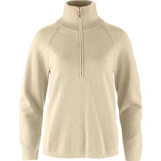 Fjällräven Women's Övik Lite Half Zip Uldsweater Damer størrelse L farve beige